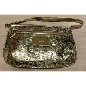 Michael‎ Kors Gold Iridescent Clutch Purse Wallet Carry All Wristlet